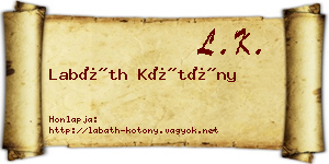 Labáth Kötöny névjegykártya